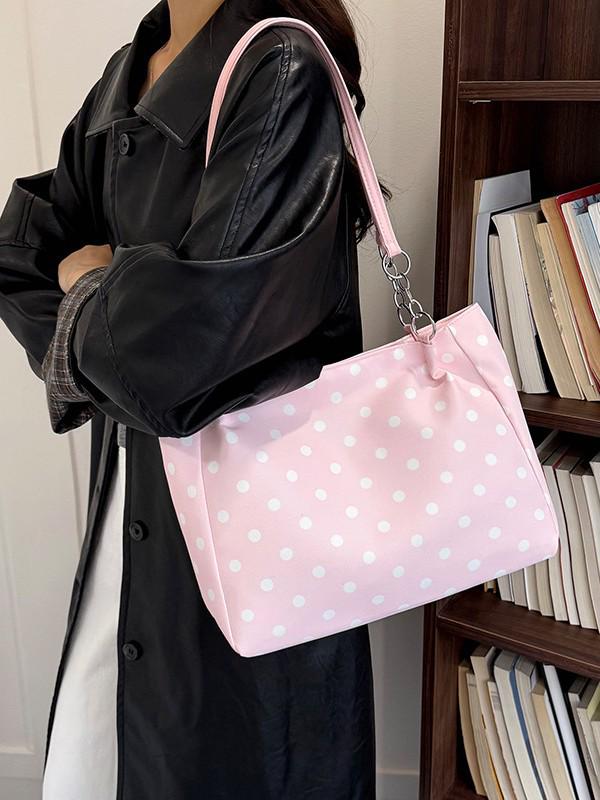 2026 Women's High-Capacity Polka Dot Tote Bag - Fashionable Shoulder & Handheld Design