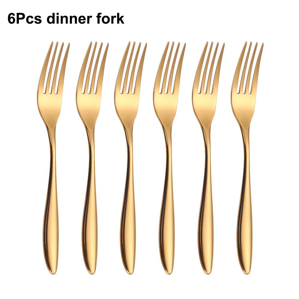 6/16/20/24 Stück Gold Geschirr Edelstahl 304 Besteckset Westliches Dinner-Set Spiegel Messer Gabel Löffel Glatter Griff Besteck