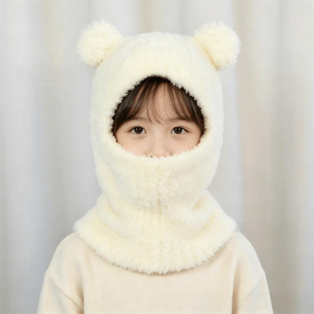Coldproof Scarf Mask Integrated Hat Bear Kids Balaclava Hat Children Windproof Hooded Hat Outdoor