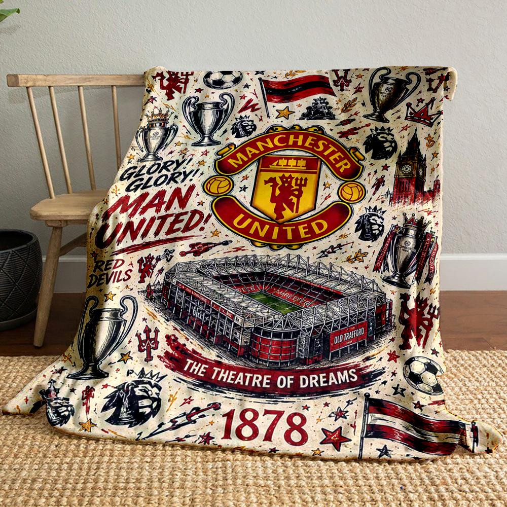 Manchester United Designed Flannel blanket for bedroom, living room, sofa, and nap