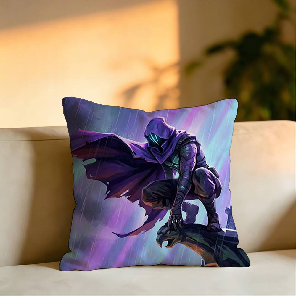 Hot Game Valorant OOmen Pillow Case Square DoubleSided Sofa Cushion Cover Bedroom Bedside Pillow