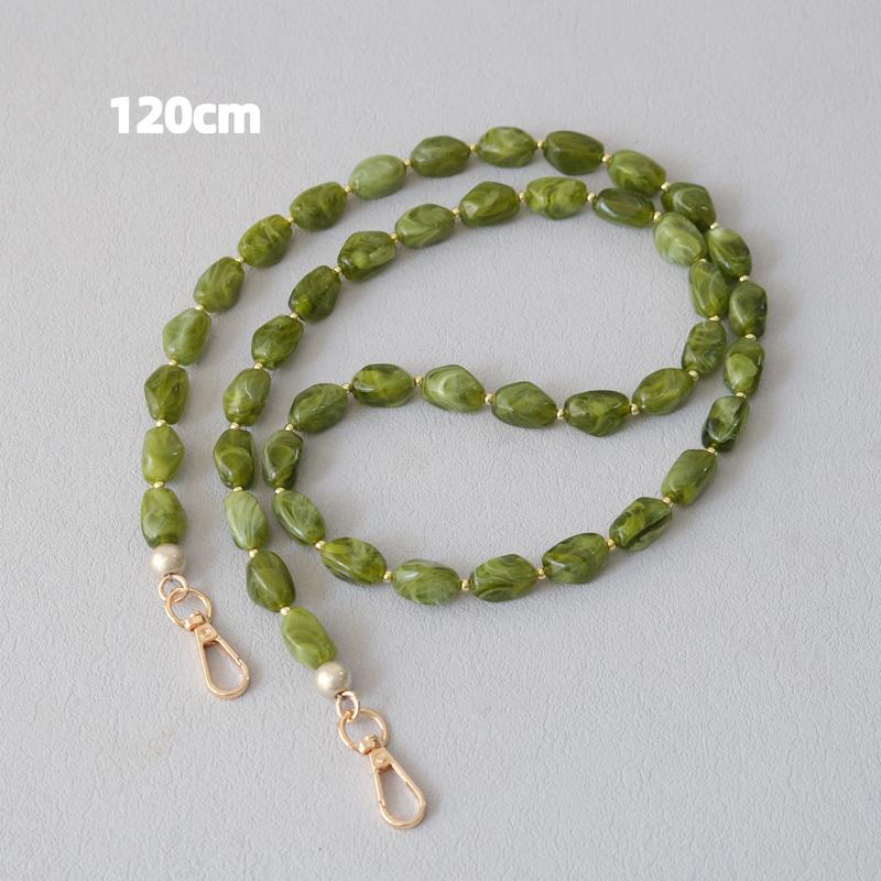 New Fashion Woman Bag Accessory Detachable Green Beaded Chains Cute Acrylic Luxury Strap Women Elegant Bag Shoulder Handle Chain
