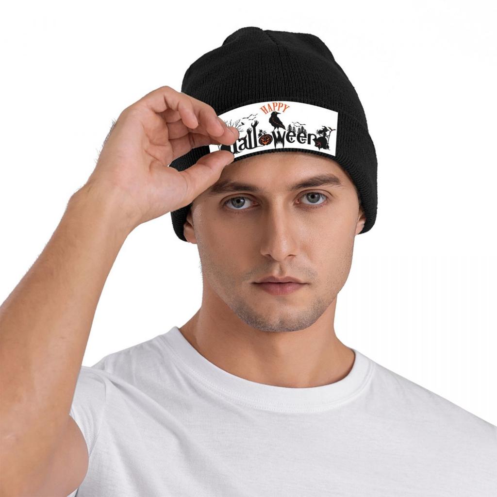 Happy Halloween Warm Knitted Cap Winter Knit Bonnet Hat Skullies Beanies Hip Hop Caps for Unisex