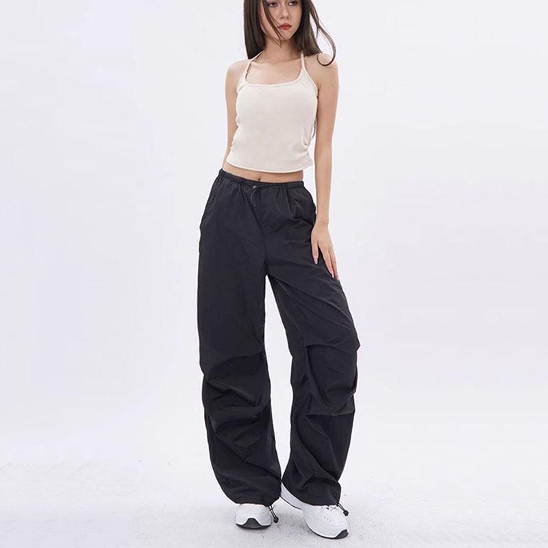 Damen Streetwear Weitbeinige Baggy Sweatpants Weibliche Vintage Hip Hop Jogginghosen Cargohosen