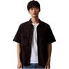 Calvin Klein Solid Color Comfortable Casual Workwear Pocket Short Sleeve Shirt Men Shirts Space-Black ZM02826-BEH