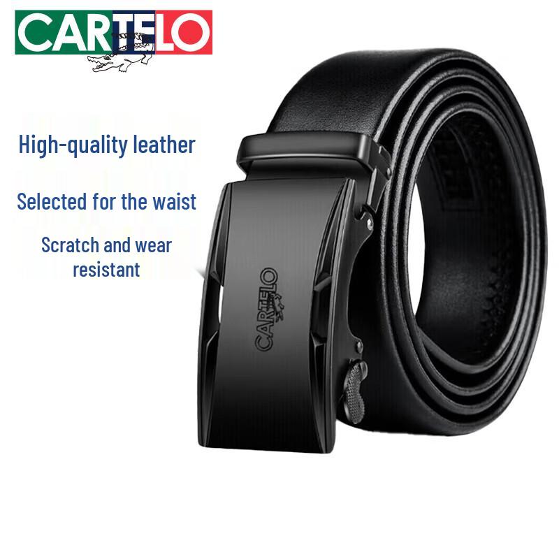 Cartelo Men s Automatic Buckle Leather Belt 110-125cm (Trimmable)