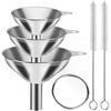 5Pcs Metal Stainless Steel Funnel, Large Small Funnel Set Of 3, Food Grade Mini Funnels For Kitchen