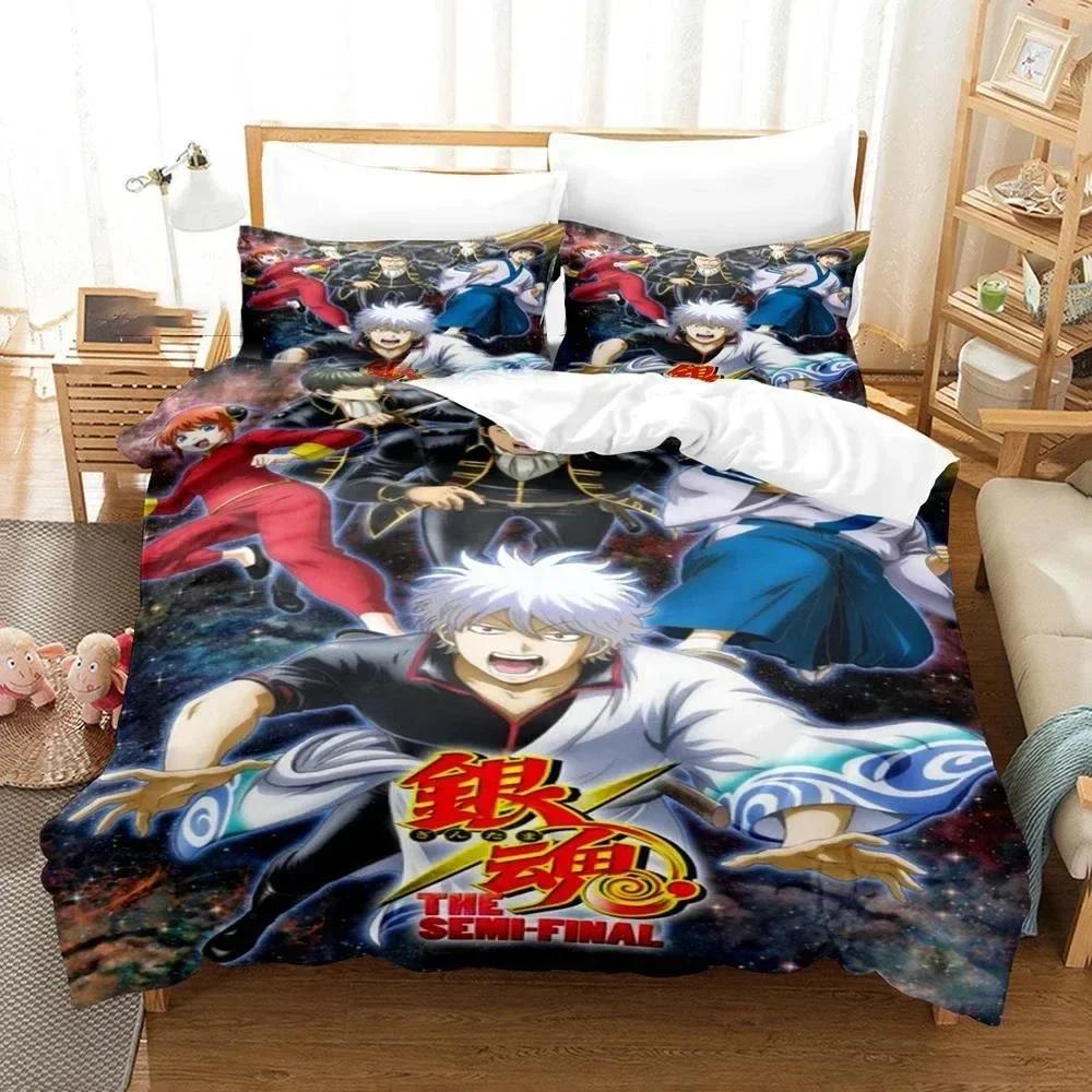 3D Gintama Anime Gintoki Sakata Bedding Set Printed Bed Set With Pillowcase Duvet Cover Soft Single Double Queen Super King Size
