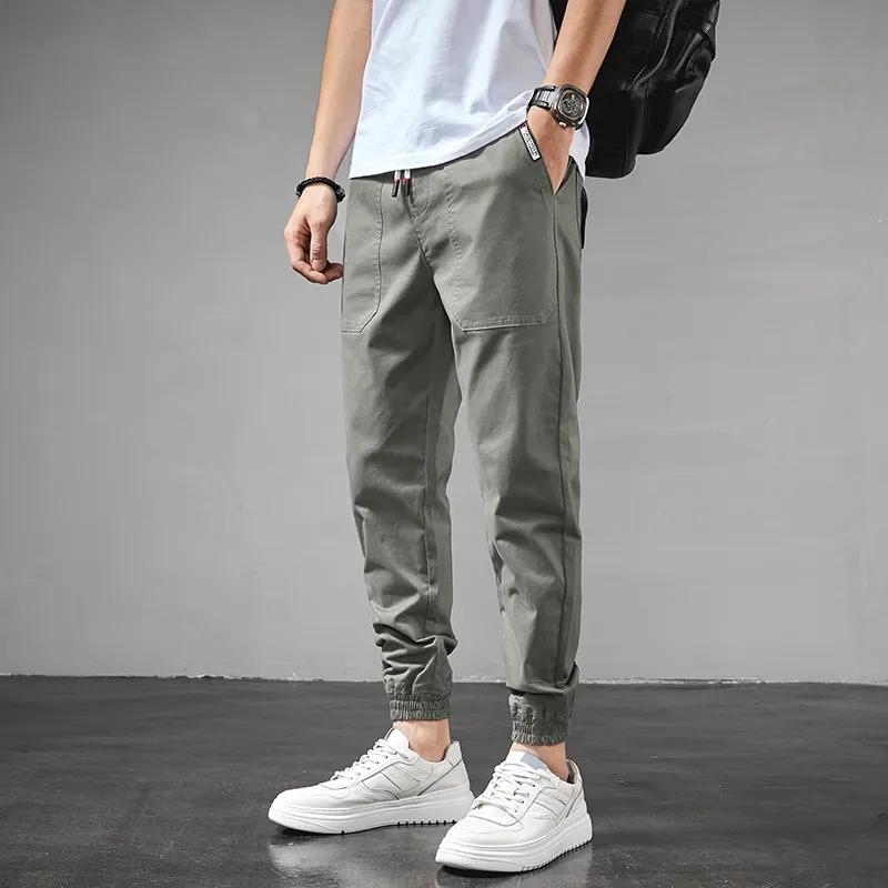 Men's Workwear Harem Style Cuffed Casual Pants New Summer Style Loose Fit Versatile Athletic Pants for Men