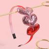 1/4pcs Sequin Heart Headbands for Women Valentine's Day Heart Shaped Hairbands Kids Girls Headband for Party Hair Accessories
