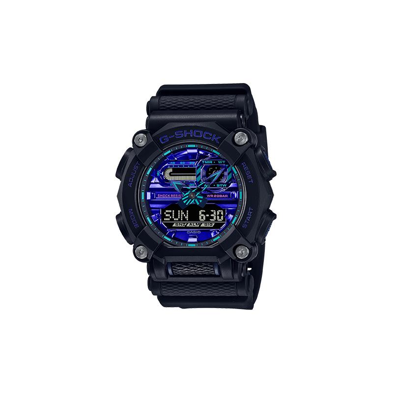 

Casio LCD/Pointer Dual Display Series Fashion Trend Quartz Movement Resin Strap Japanese and Korean Watch Men s Watch Black Dial GA-900VB-1APR