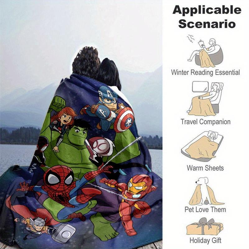 1pc Spider-Man Printing Blanket - Soft, All-Season Throw for Office Blanket, | Personalized Gift with Adorable Cartoon Design