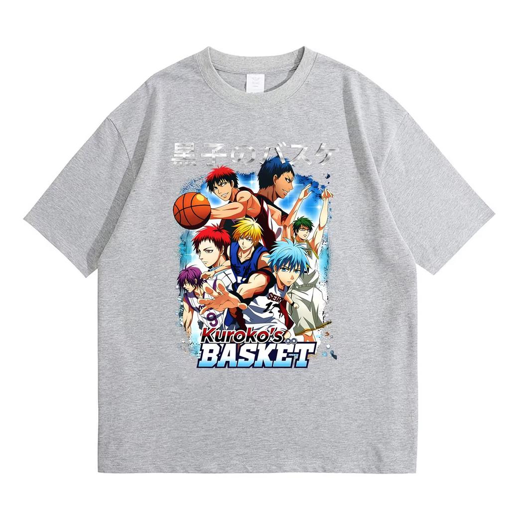 2026 Hot Sale Anime Kurokos Basketball Graphic T-shirt Unisex Vintage Hip Hop Streetwear Top Y2K Gothic Cotton Oversized T-shirts