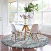 Large Ultra-thin Moroccan Trellis Round Rugs Non-Slip Washable Soft Throw Rug Vintage Circle Carpets for Living Room Bedroom