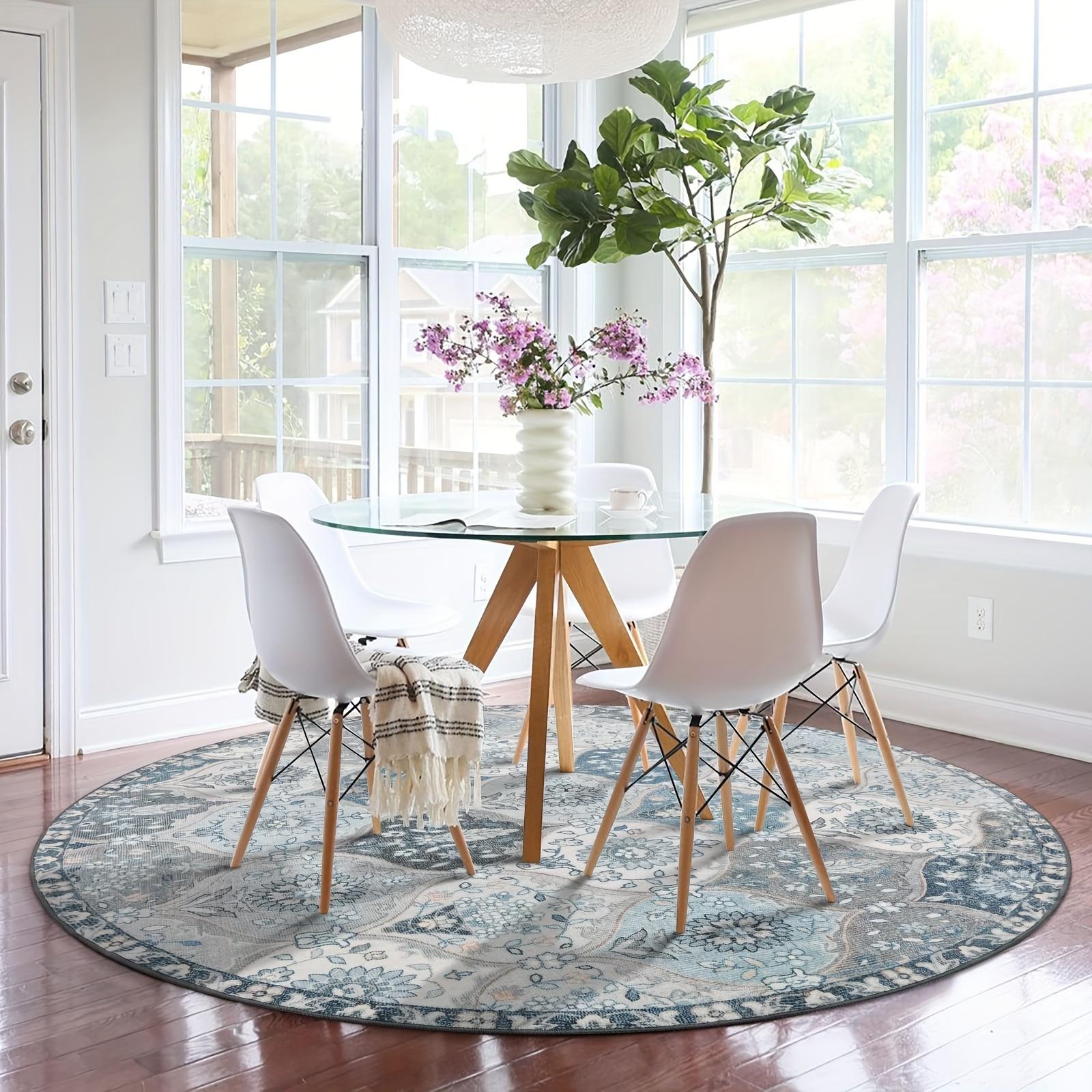 Большие Ультратонкие Марокканские Решетчатые Круглые Ковры Нескользящие Моющиеся Мягкие Накидки Винтажные Круглые Ковры для Гостиной Спальни 40x40cm