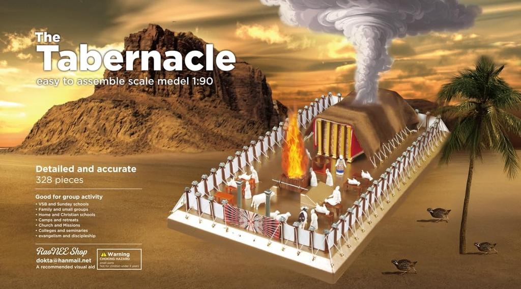 RaoNEE Das Stiftshütten-Modellbauset - Lehr- und Lernmittel - Einfach zu montieren 1:90 Maßstabsmodell - Versammlung des Alten Testaments