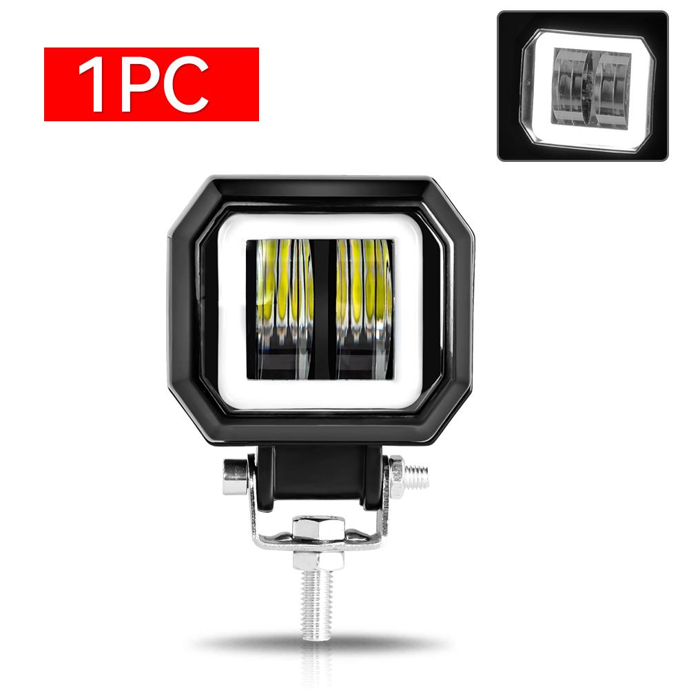3inch Beam Headlight LED Work Light Bar Spot Driving LED Work Lamp Fog Pods Halo Offroad 4WD Car Boat Truck SUV Pickup ATV
