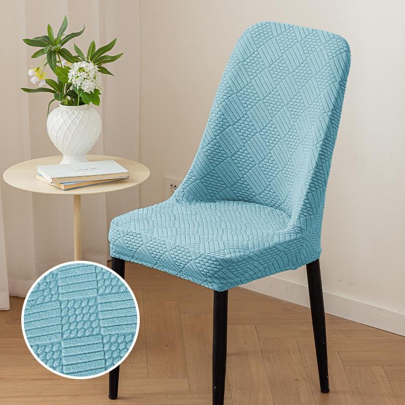 Jacquard Curved Chair Cover Modern Simple Elastic Half Package Dining Table Integrated Anti-Slip Dust-Anti-Stock Stool Cover