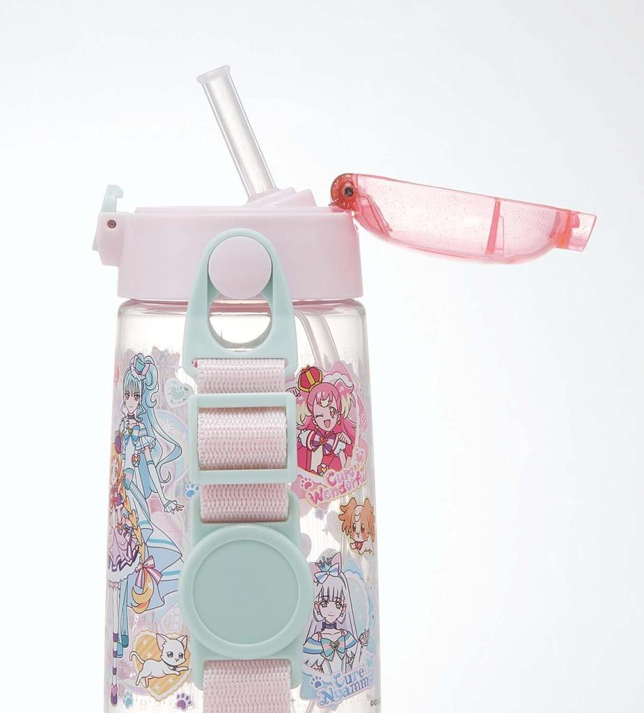 Skater Wasserflasche Wandafuru PreCure 480ml Klare Flasche mit Strohhalm für Kinder PDSH5-A