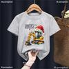 Santa'S Little Excavator Driver Graphic Printed T Shirt Girls/Boys Cool Xmas Gift Children'S Clothing Funny Solid T-Shirt Tops
