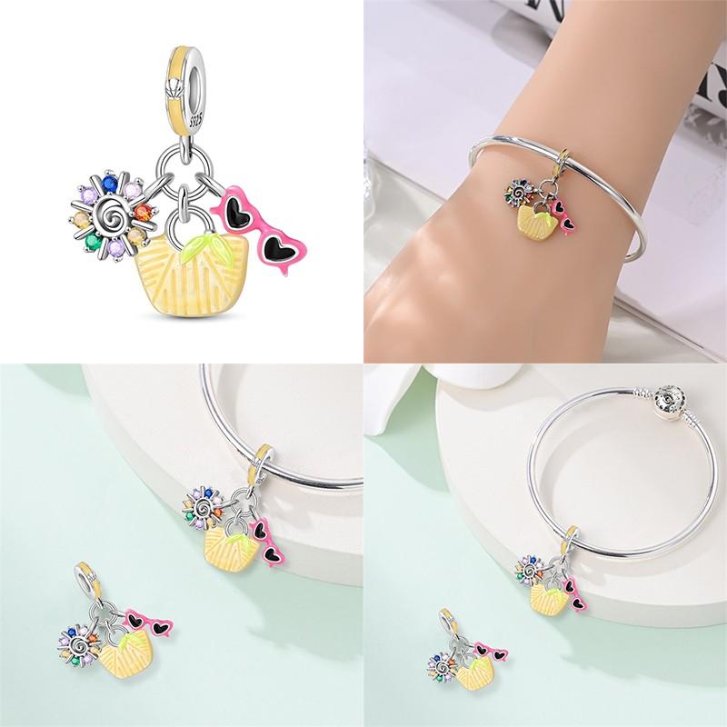 New 100% Copper Summer Cocktail Leisure Time Charms Fit Originalbracelet Diy Jewelry Making Women Gift