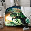 1pc Green Lantern Ring Blanket Lightweight Flannel Throw For Sofa, Bed, Travel, Camping, Livingroom, Office, Couch, Chair, And Bed