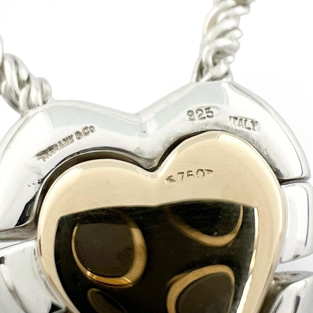 Great TIFFANY&Co. Necklace Double Heart Puzzle Silver 925 Women Used
