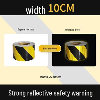 Black and Yellow Reflective Hazard Warning Tape