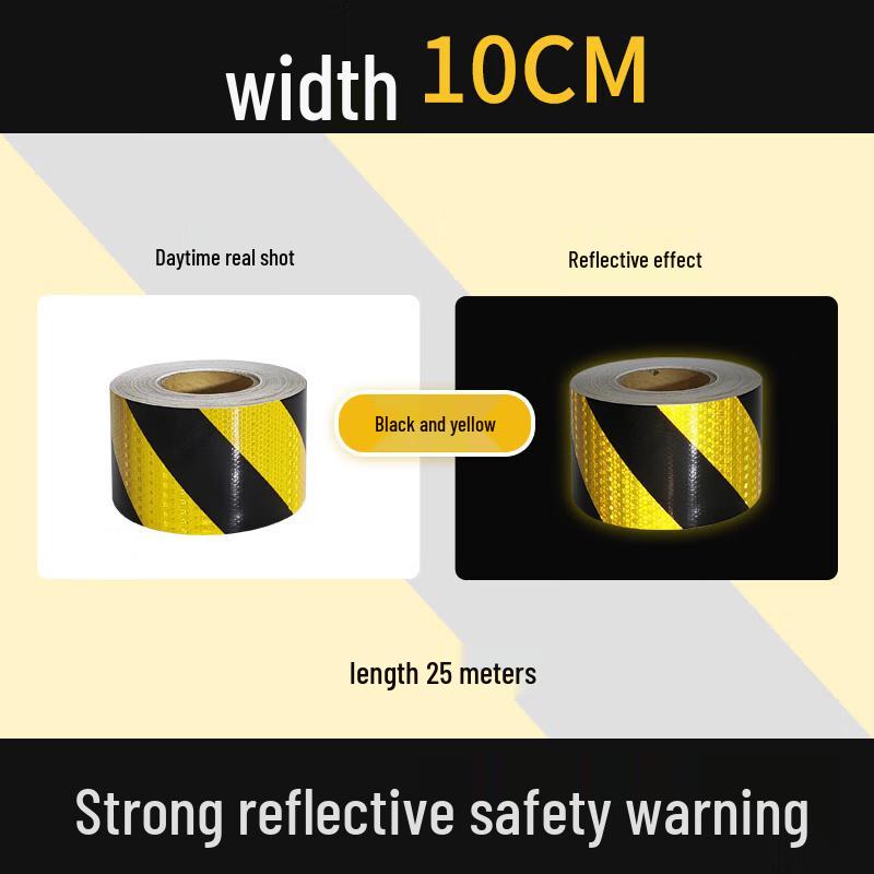 

Black and Yellow Reflective Hazard Warning Tape