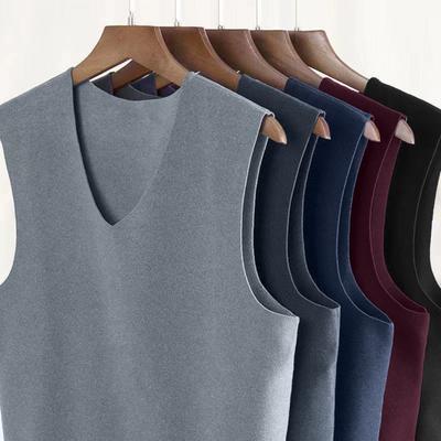 Männer Winter Nahtlose Thermische Weste V-ausschnitt Ärmellose Thermo-unterwäsche Verdickte Elastische Slim Fit Bodenbildung Shirt Thermische Tops
