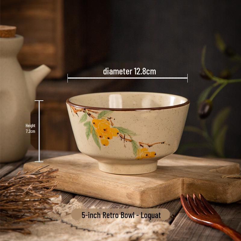 Vintage Ink Wash Ceramic Dòulì Noodle Bowl - High-Footed Underglaze Tableware for a High-End, Unique Feel.