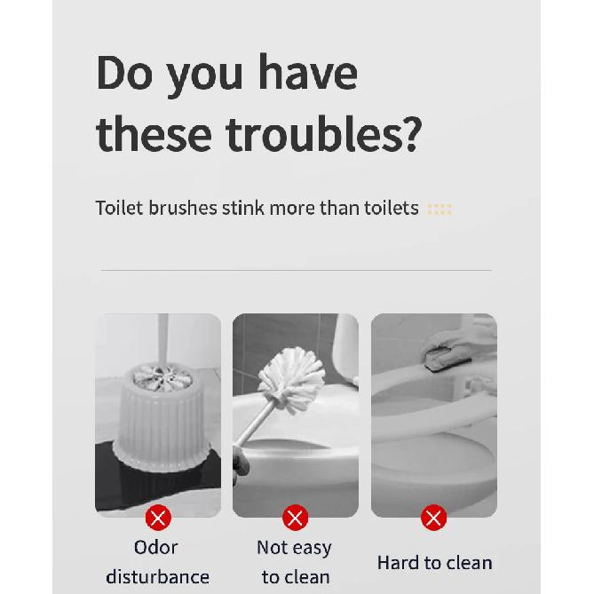 WORTHBUY Long Handle Plastic Toilet Brush With Drain Base Punch-Free Wall Mounted WC Toilet Cleaning Brush Bathroom Accessories