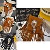 Feather Tassel Crossbody Purse With Zipper Closure For Everyday Use