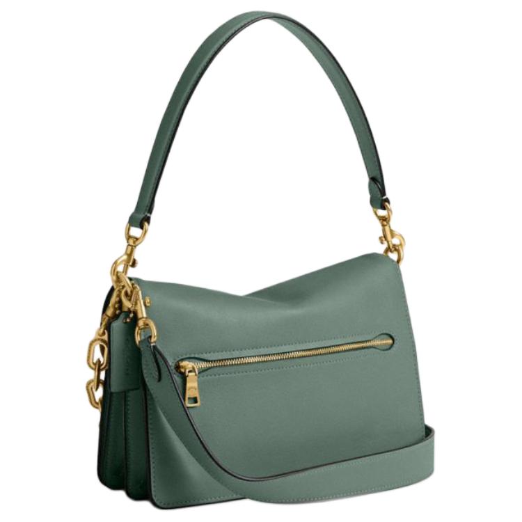 Coach Tygrysiasta Chain 26 Metalowe Logo Torba na Ramię z Łańcuszkiem Damska Torba na Ramię Szaro-Zielona CY919-B4SG