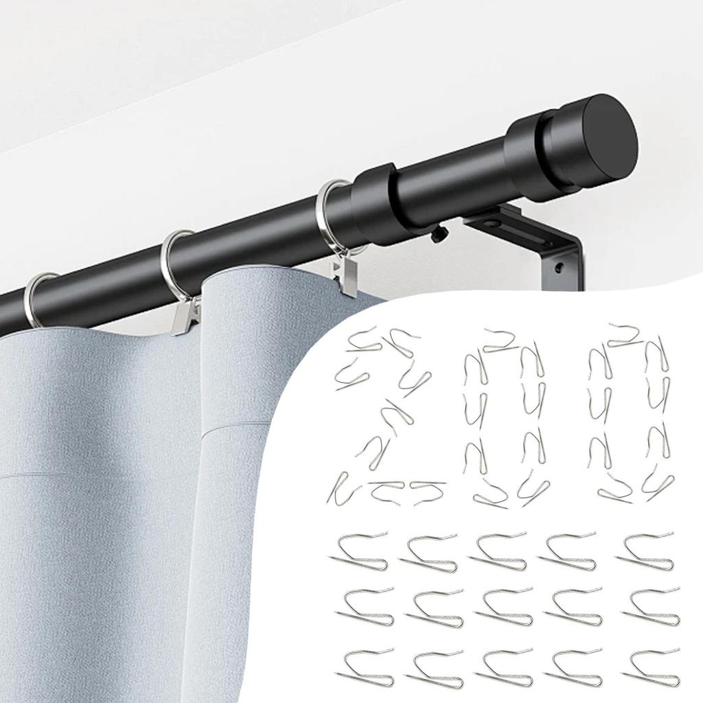 Vorhanghaken Metallvorhanghaken 200 Stück Rostschutz Leichtgängige Hochleistungsclips für Schattiergewebe Duschstange Bühnenhintergrund