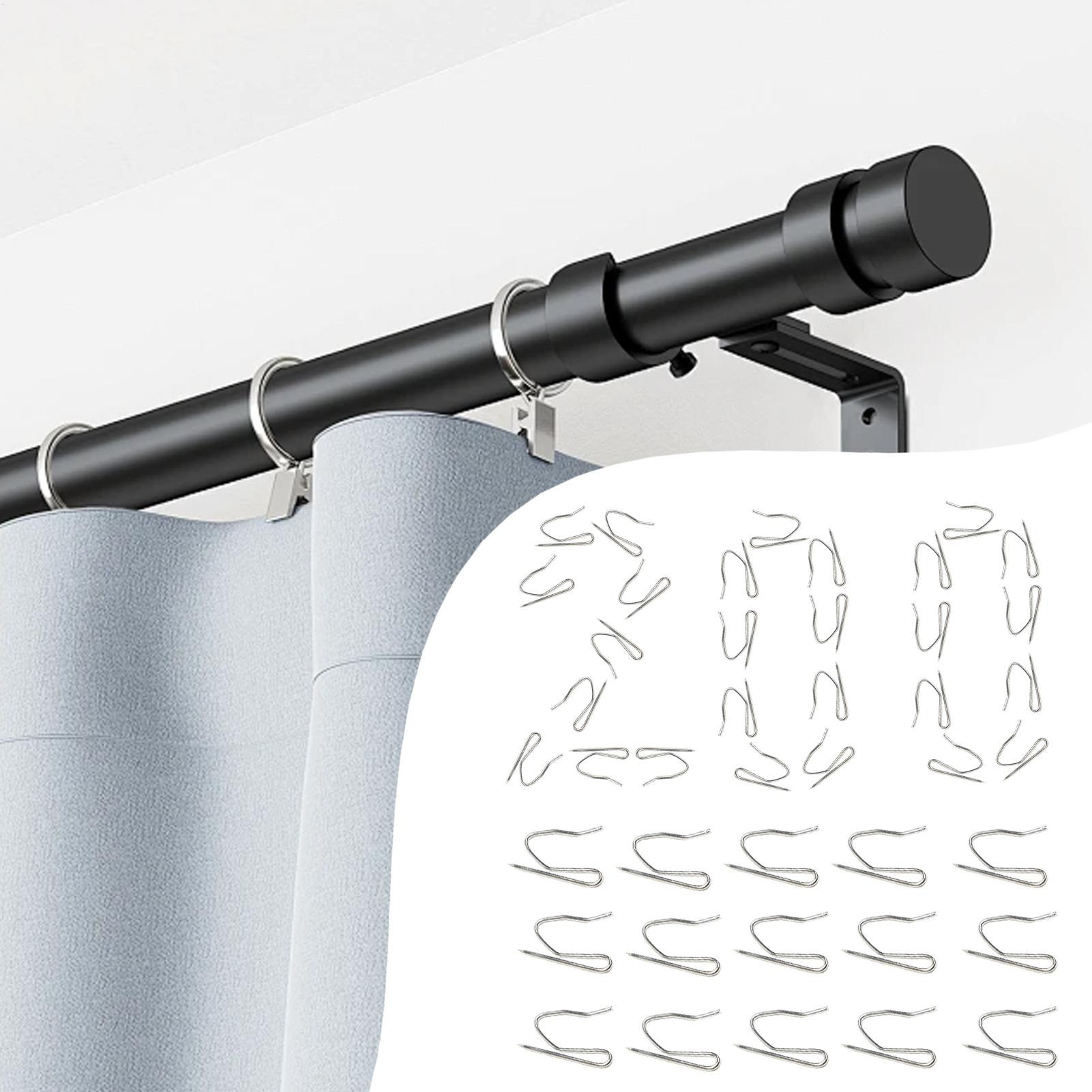 

Металлические крючки для штор 200 штук, антикоррозийные, плавно скользящие, сверхпрочные зажимы для солнцезащитной ткани, душевой штанги, сценического фона CHINA