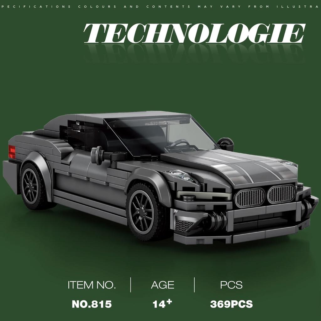 369 SZTUK Klocki do budowania samochodu sportowego Mistrzowski pojazd wyścigowy Model do montażu Klocki Dekoracja biurka Zabawki DIY Prezenty dla dzieci