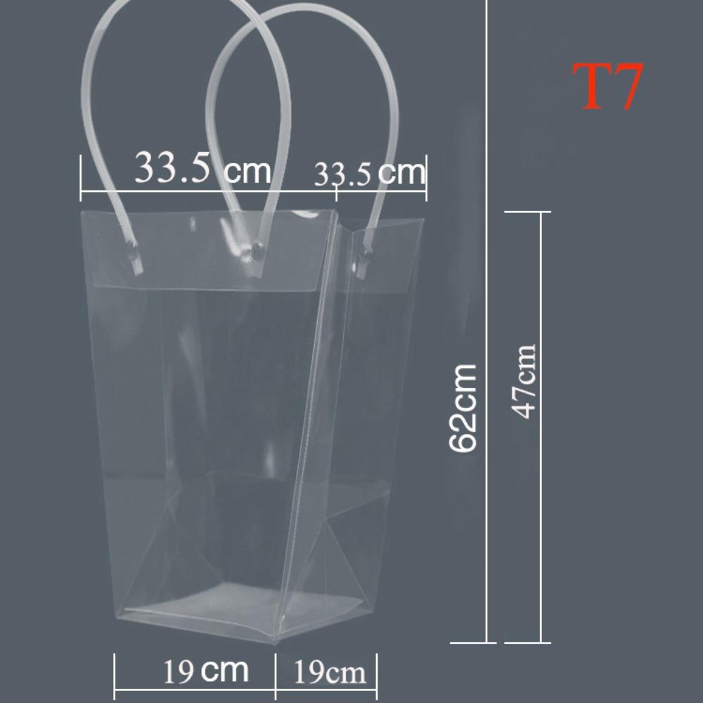 With Handle Bouquet Carrier Bag Plastic Clear Tote Bag Practical Flower Gift Packing Box