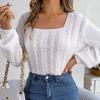 GMXIA Frauen Mode Einfarbig Druck Langarm High Neck Herbst Winter Casual Herbst Winter Lose Pullover