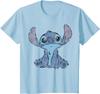 Hot Fashion Casual Disney Lilo & Stitch Distressed Stitch Portrait T-Shirt S-4XL Summer
