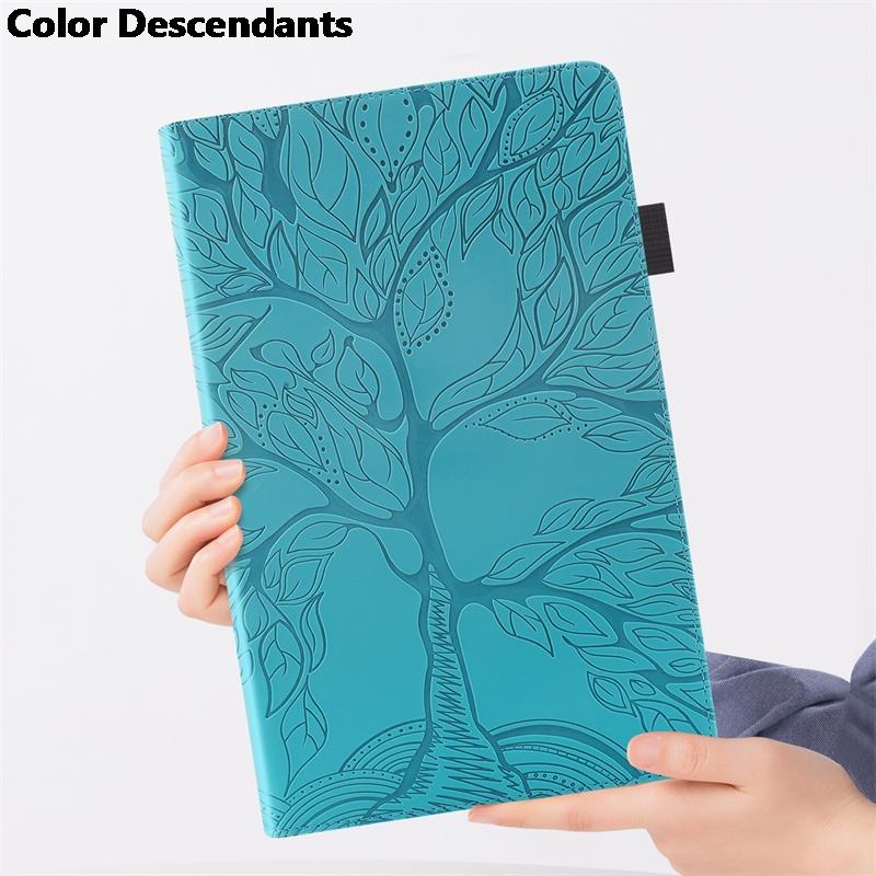 For Lenovo K11 Plus Case 11.45 Inch TB230XC TB352FU 3D Tree Embossed Flip Stand TPU Back for Lenovo Tab K11 Plus Tablet Cover