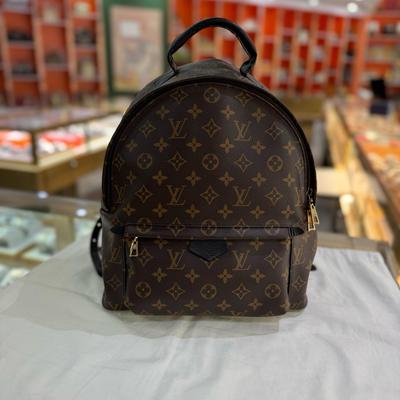 [Použité] Palm Springs Vintage Móda Mini Batoh z Plátna a Kůže s Monogramem - Velmi Dobrý #DT35F7