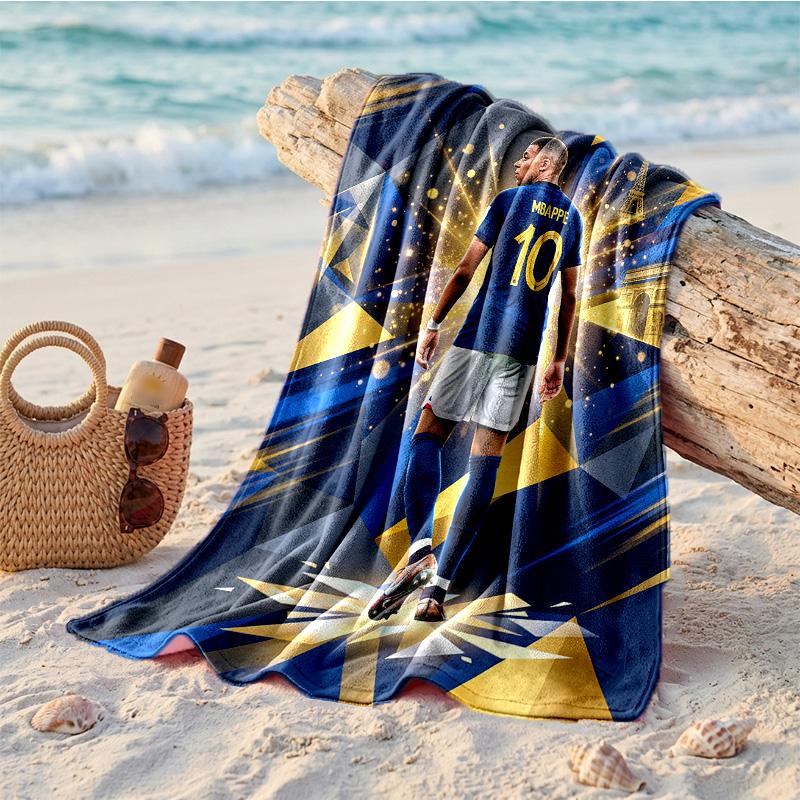 Kylian Mbappe Druck Mikrofaser Strandtuch Schnelltrocknend Saugfähig Großes Handtuch für Strand Schwimmen Reisen