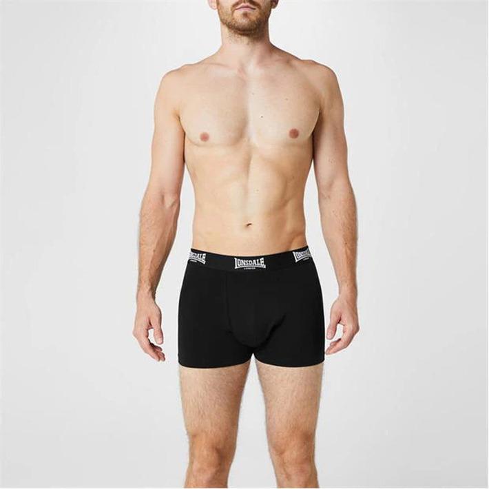 2x Lonsdale TRUNKS Boxer Shorts Black In Box, Size L