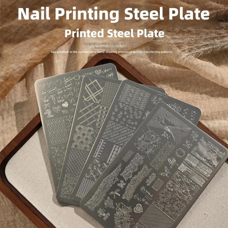 Festival Nail Art Stamping Plate Stainless Steel Texture Necklace Themed for Holiday Nail Decorations and Family Fun