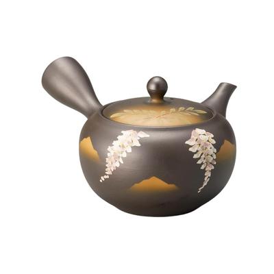 Black Clay Rattan Teapot 18 X 15 X 9 Tokoname Made In Stylish Ale-net (Sawayaka Ami), Cm, 430cc, Ceramic, Ware, Japan,