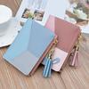 Color Block Women Wallet Slim Card Holder Wallet Bifold Mini Wallet with ID Window Zipper Coin Pocket for Travel Work Daily Use