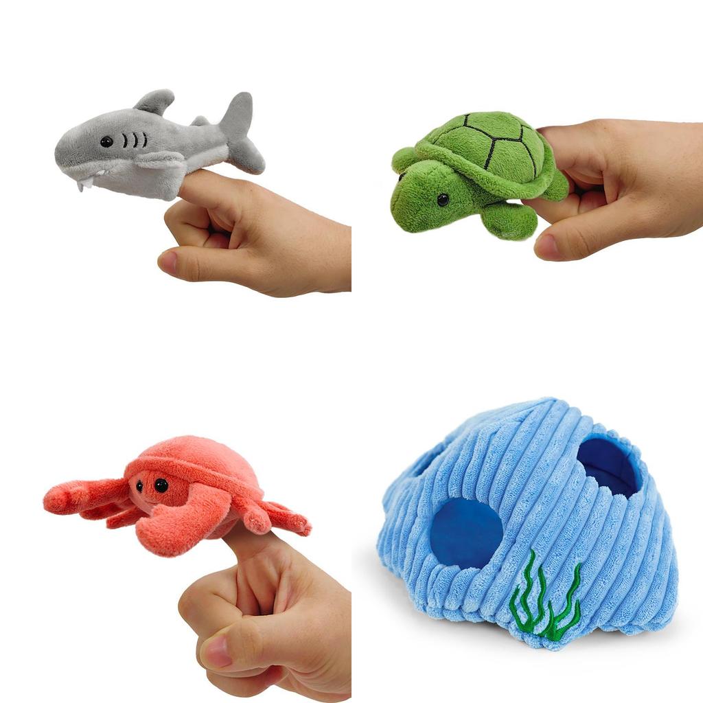 Shell House Marine Animal Hand Puppet Plush Toy For Kids Educational Play