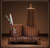 Wenchang Pagoda Pen Holder: Thirteen-Story Wood Grain Craft for Students, Perfect Back-to-School Desktop Ornament