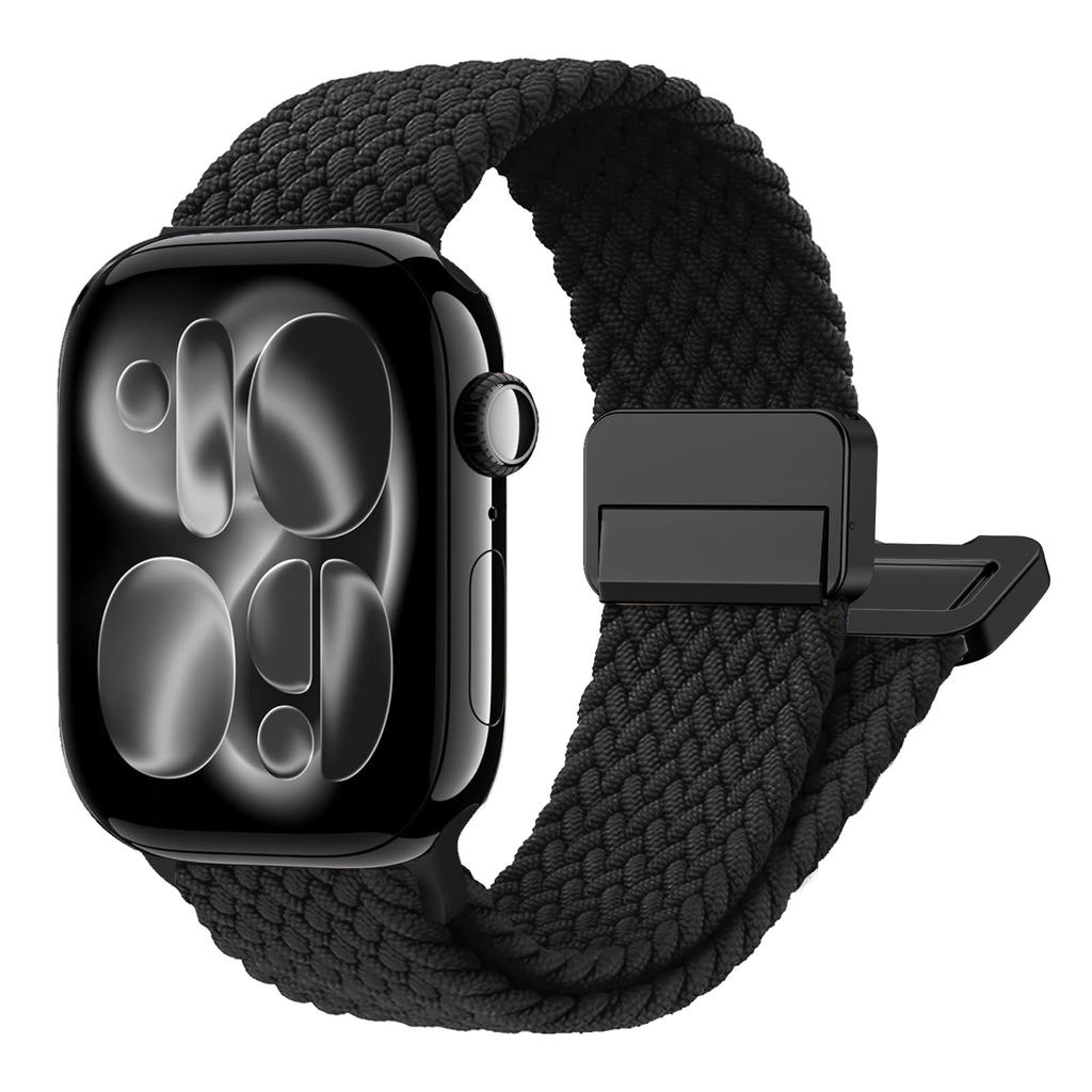 For Apple Watch Bands Ultra 3 49 44mm 40mm 45mm 46mm 41mm Black Unity Bracelet iWatch Series 10 11 Se 8 9 Magnetic Braided Strap